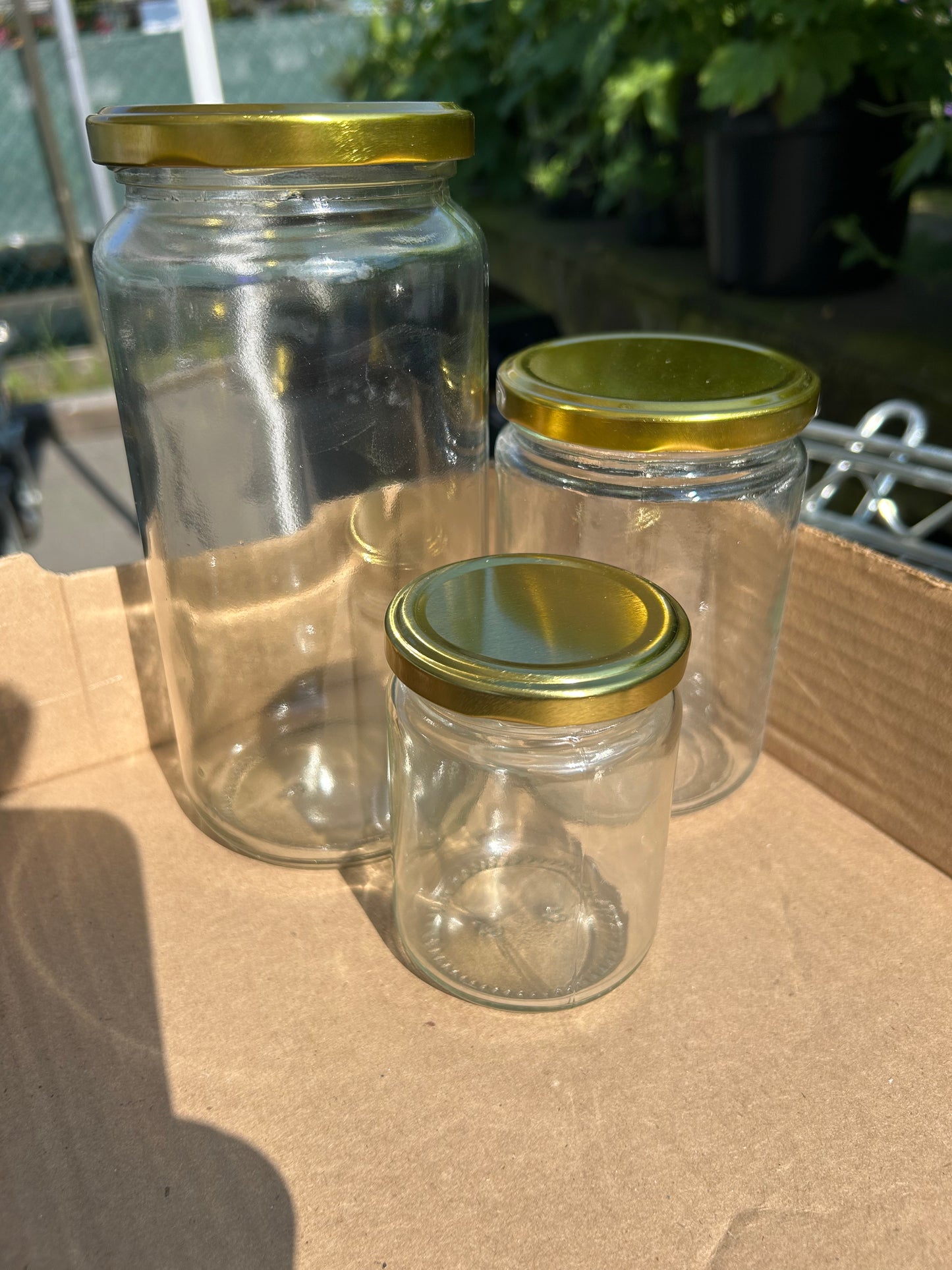 Glass jars with Gold Lids
